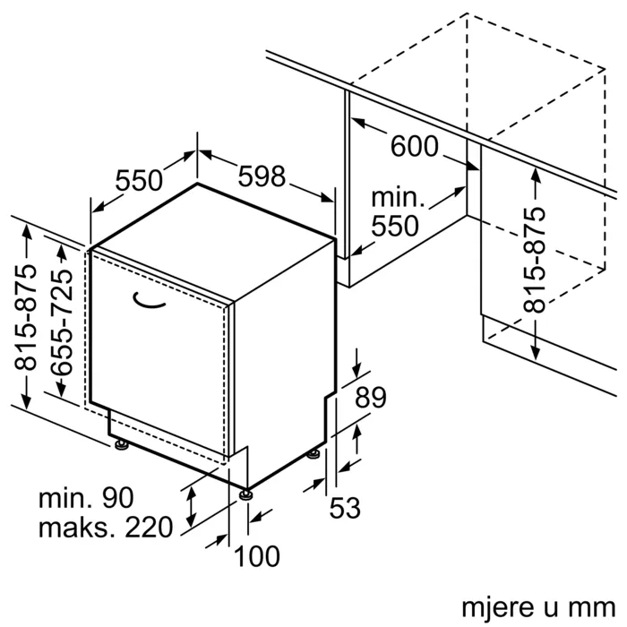 SMV46KX55E Bosch Serie | 4 Potpuno ugradbena mašina za suđe 60 cm - Slika 14