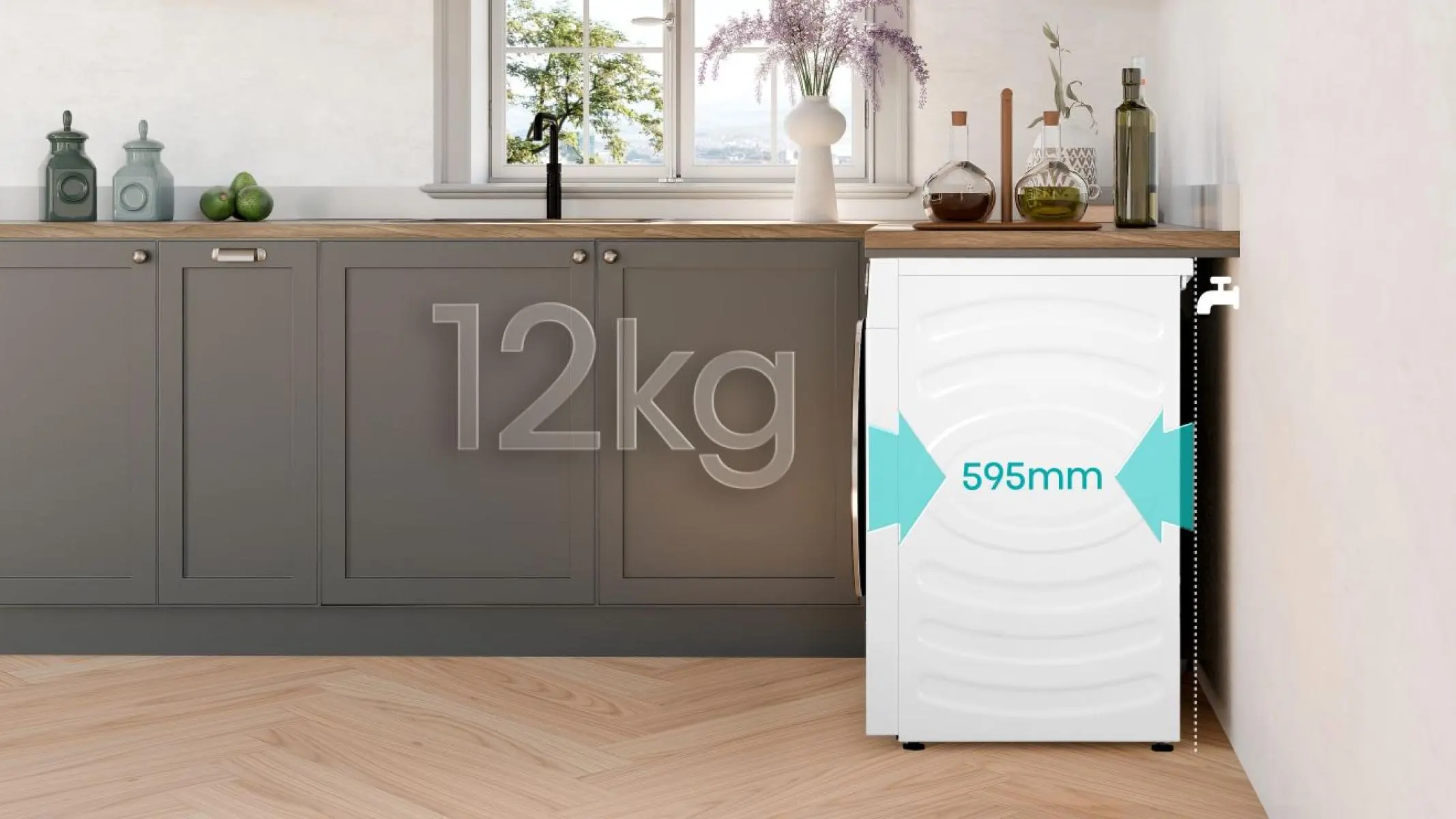 WD5I1245BWR Hisense Kombinovana mašina za pranje i sušenje veša, 12 kg, 1400 rpm