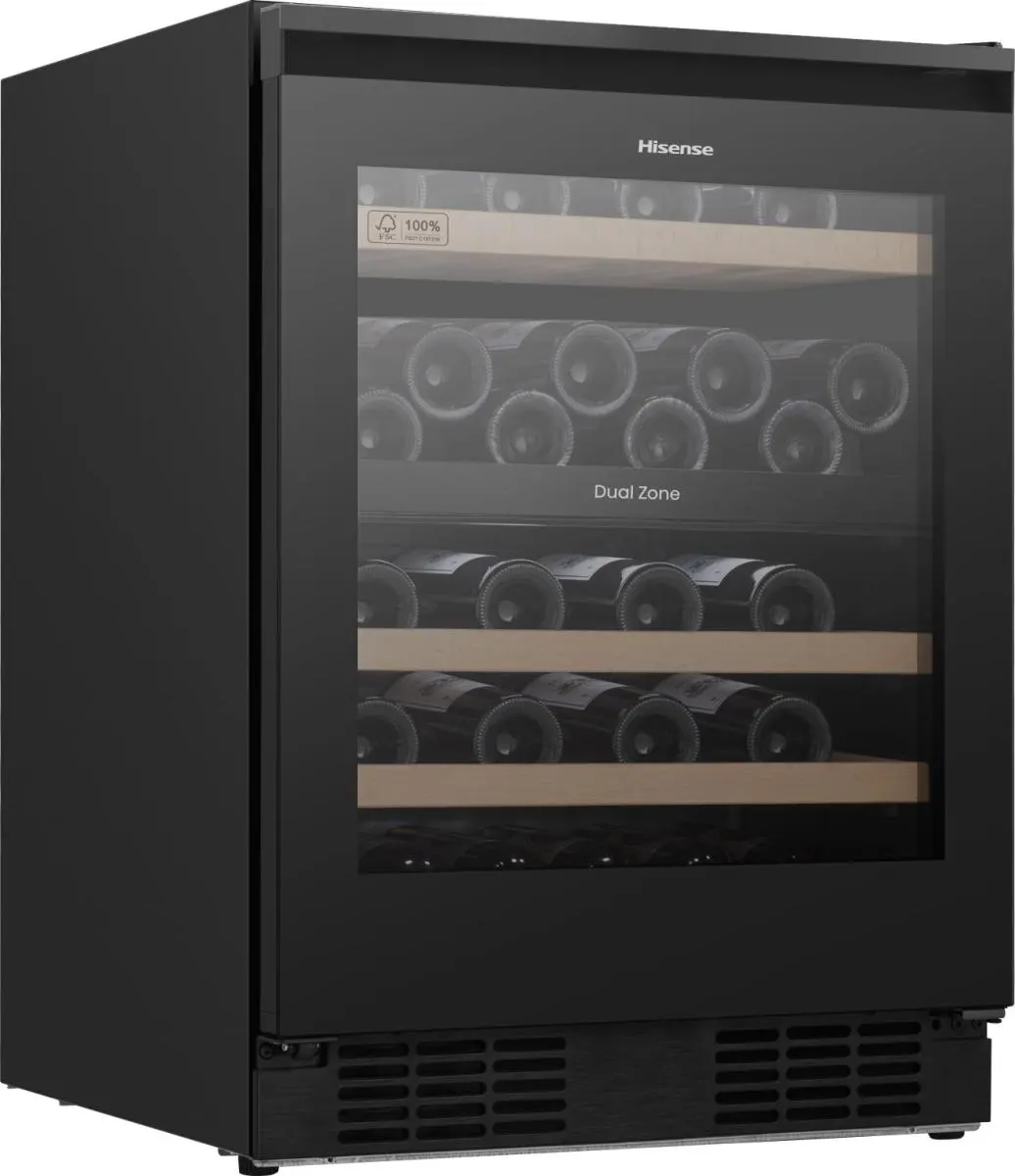 RW3N122GALF Hisense Vinski hladnjak, Samostojeća vitrina za vino, Crna, 128 l