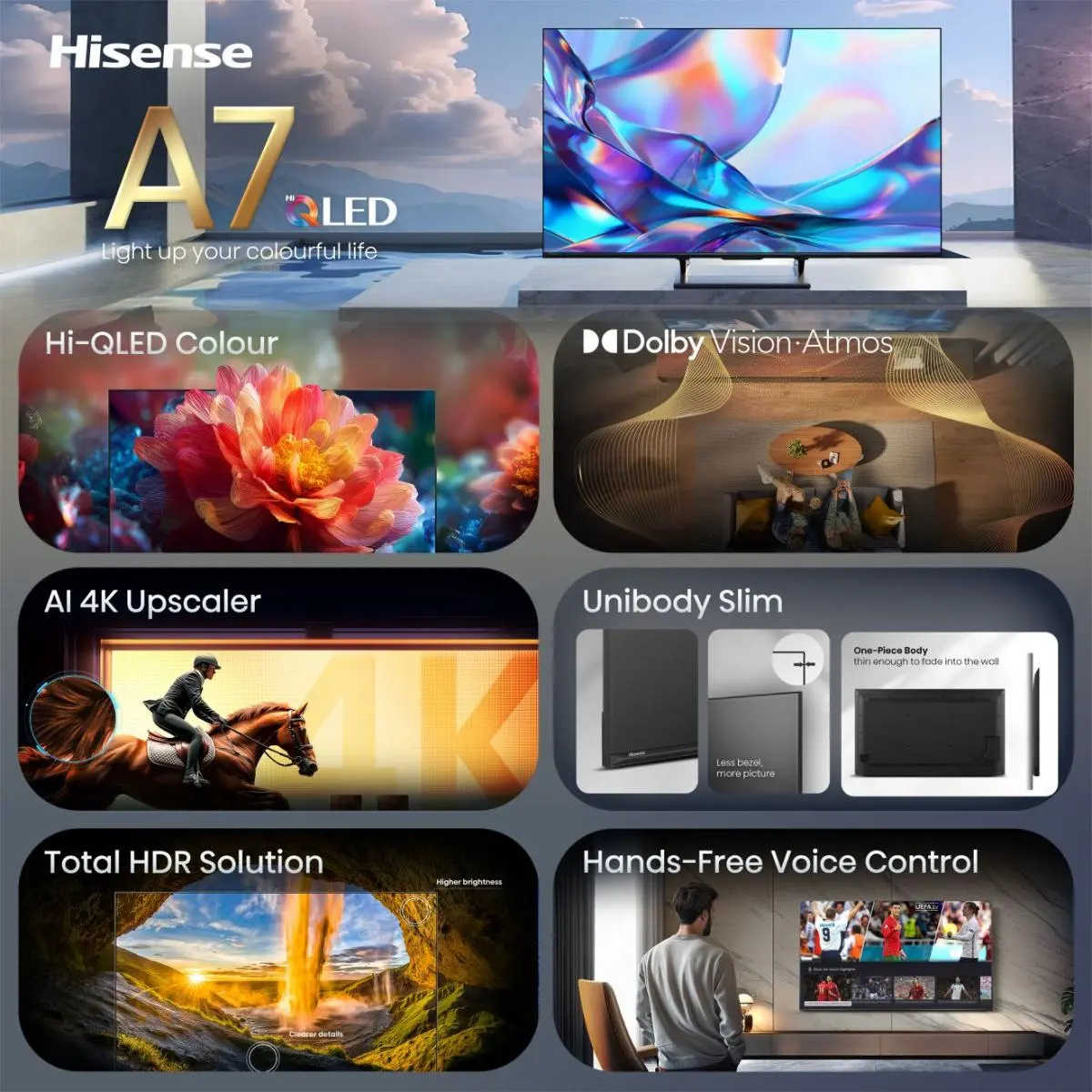 65 ” 65A7S Hisense | Hi-QLED Smart TV 4K 60 Hz