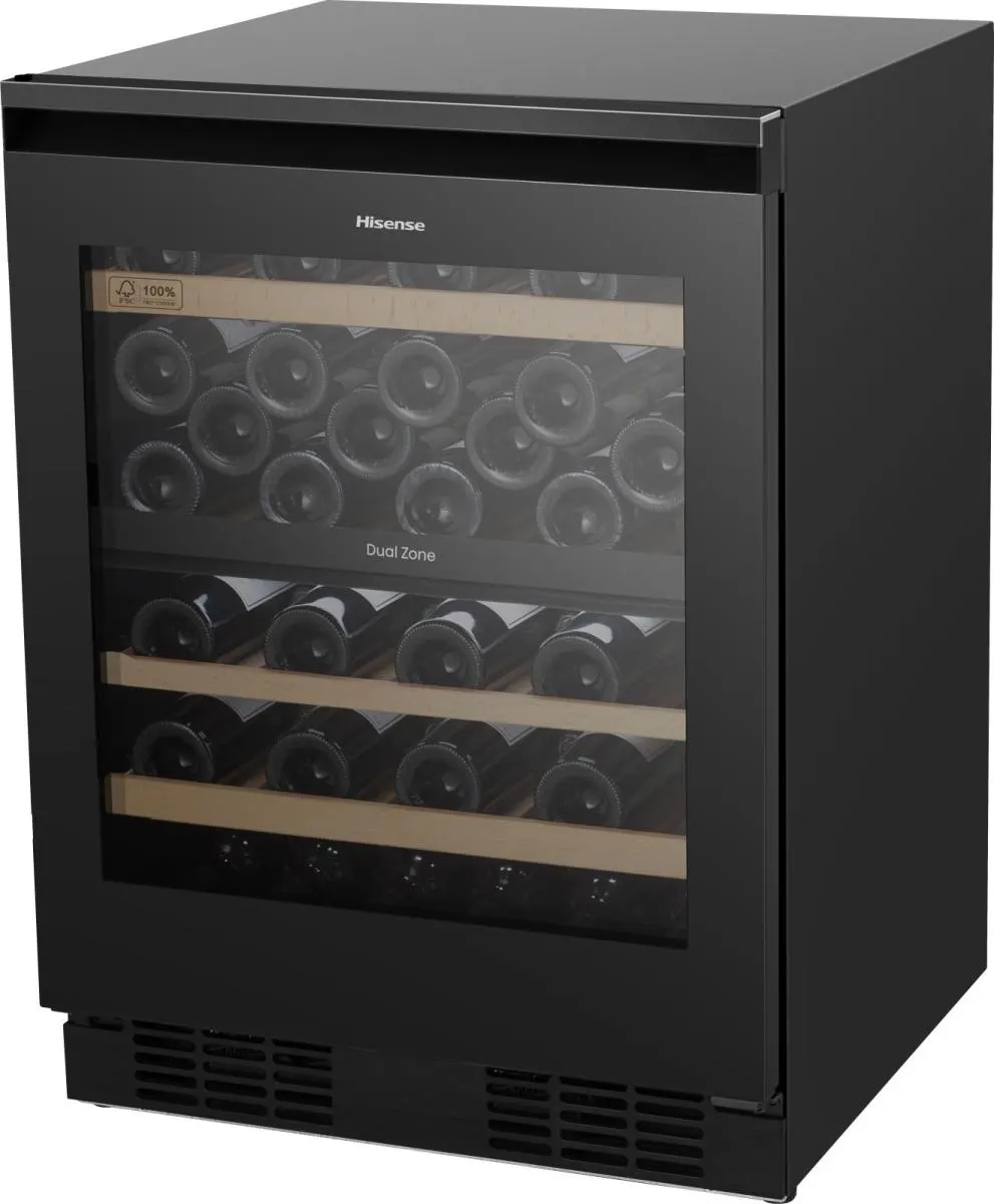 RW3N122GALF Hisense Vinski hladnjak, Samostojeća vitrina za vino, Crna, 128 l