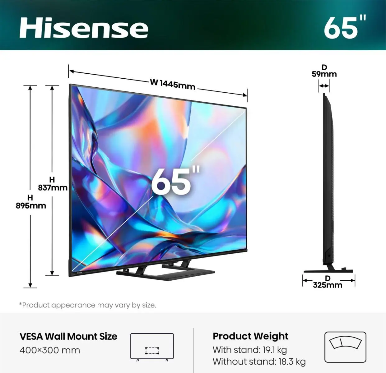 65 ” 65A7S Hisense | Hi-QLED Smart TV 4K 60 Hz