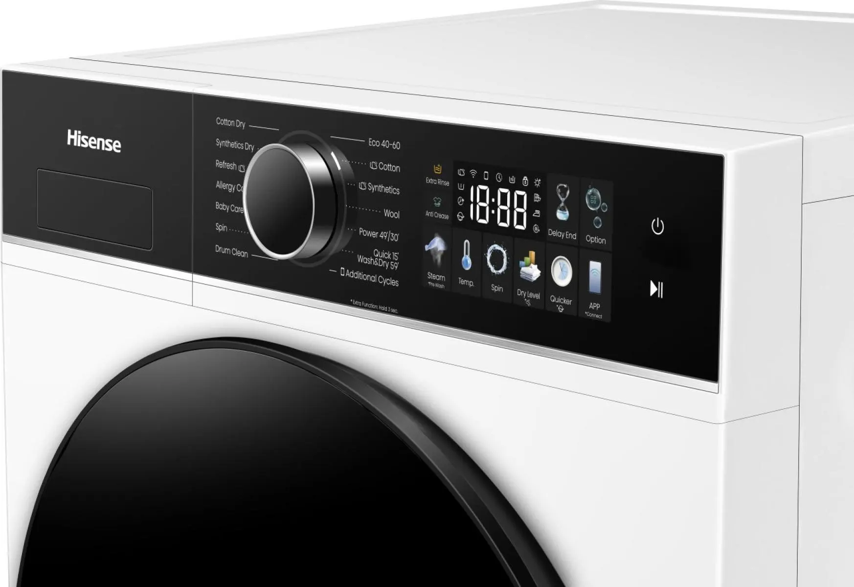 WD3I8043BWF2 Hisense Kombinovana mašina za pranje i sušenje veša, 8 kg, 1400 rpm