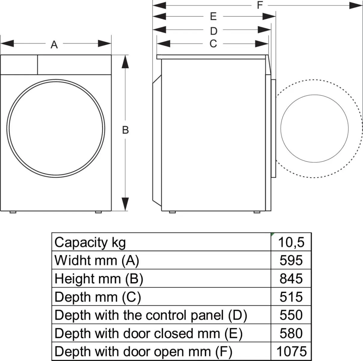 WD5I1045BWQ Hisense Kombinovana mašina za pranje i sušenje veša, 10.5 kg